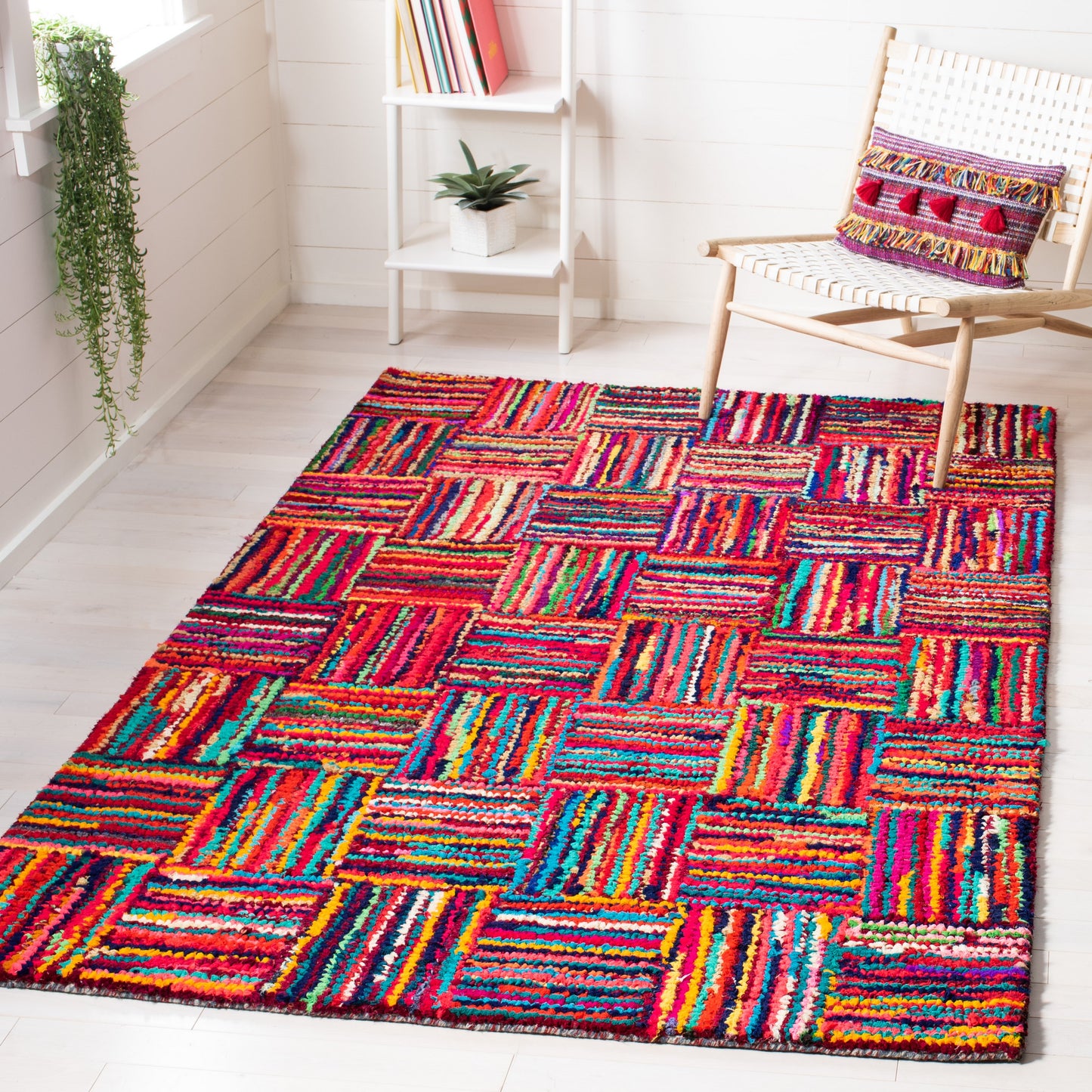 Safavieh Nantucket Fairfield 9 x 12 (ft) Tufted Multi Rectangular Indoor Abstract Bohemian/Eclectic Area rug