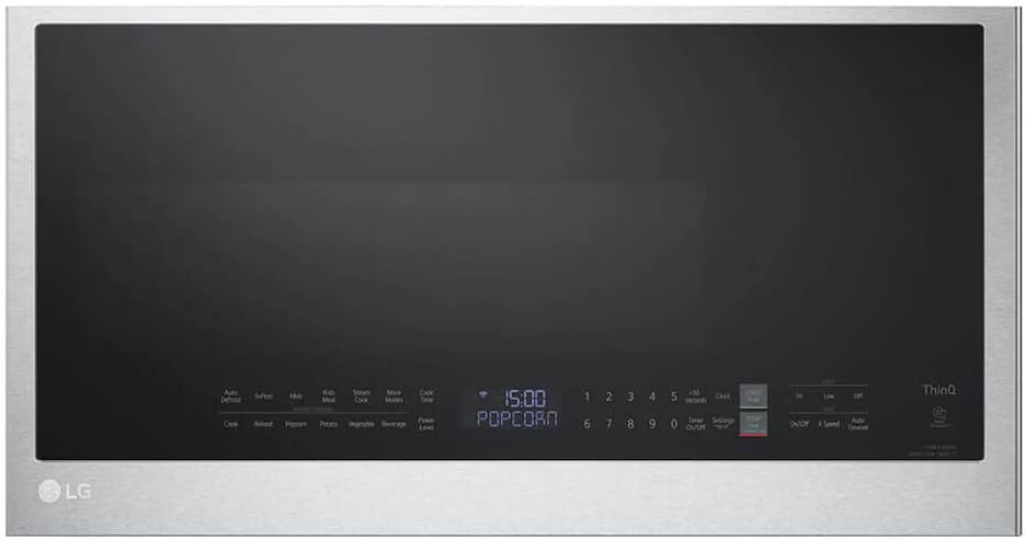 LG Smart 30 in. W 2 cu. ft. Over The Range Microwave with EasyClean 1,050-Watt in PrintProof Stainless Steel MVEL2033F