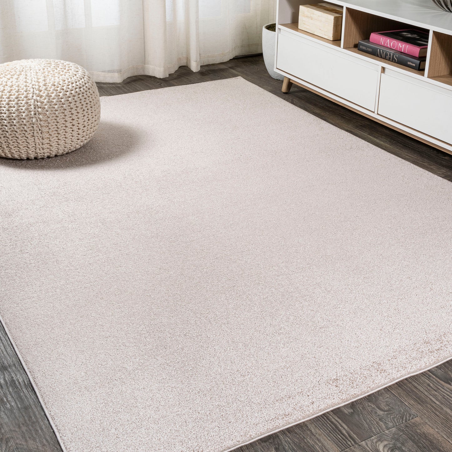 JONATHAN Y SUPERSOFT Haze 12 x 15 (ft) Loomed Beige Rectangular Indoor Solid Coastal Pet Friendly Area rug