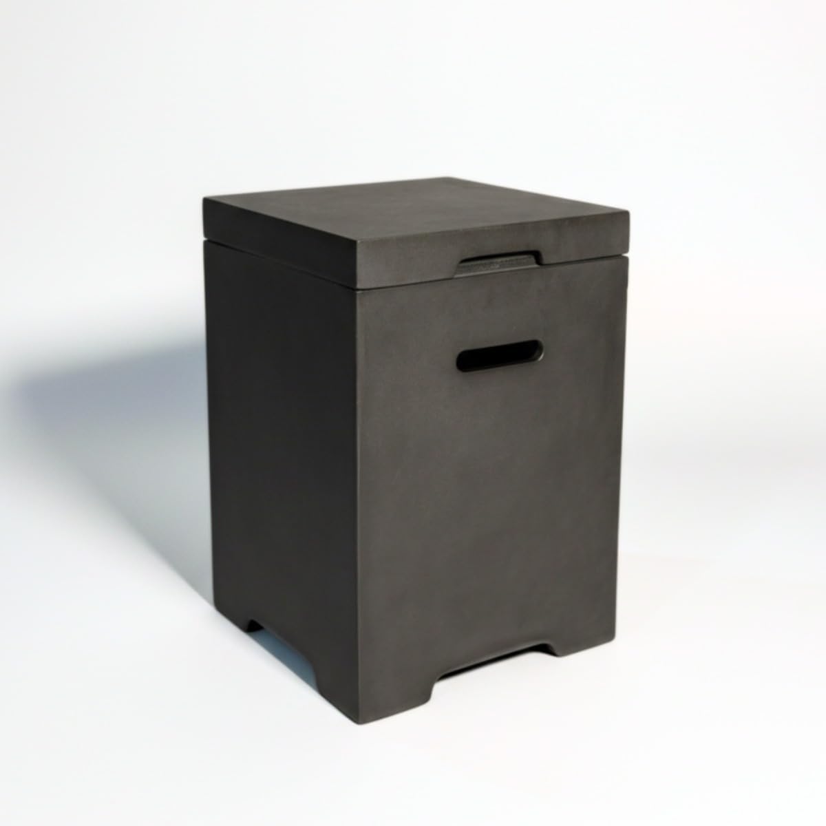 Propane tank holder, Propane Tank Cover 16 Inch, 20 LB Outdoor Tank Storage Hideaway Table for Gas Fire Pits, Concrete Tank Holder, Side Table (Dark Grey)