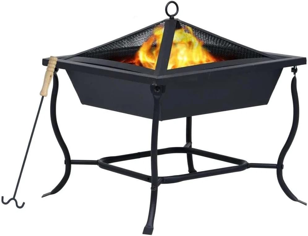 for Fire Pit Black 16.5 x16.5 x17.7 Steel