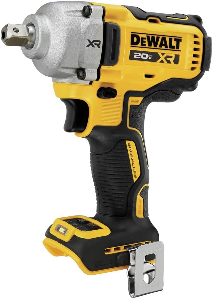 DEWALT 20V MAX XR Cordless Impact Wrench, 1/2", Includes Detent Pin Anvil and Belt Clip, Bare Tool Only (DCF892B)