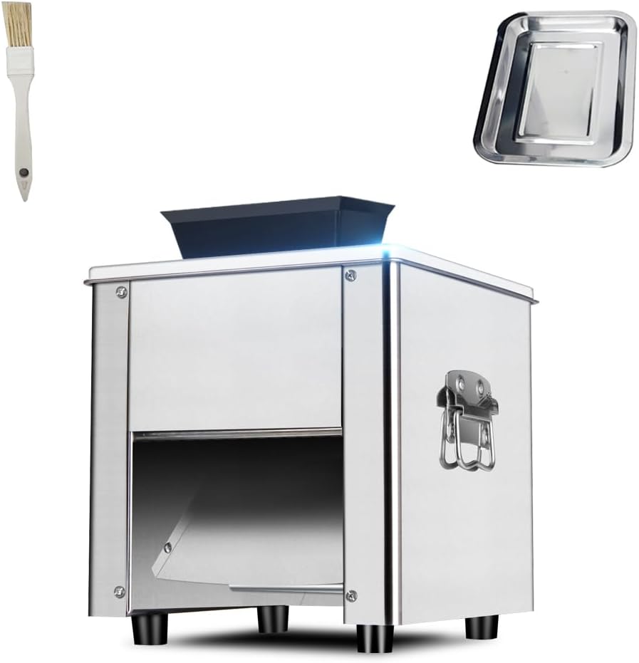 Electric Meat Cutting Shredding Slicing Machine Meat Cutter Slicer 10mm Stainless Steel Blade 310r/min 850W for Commercial and Home