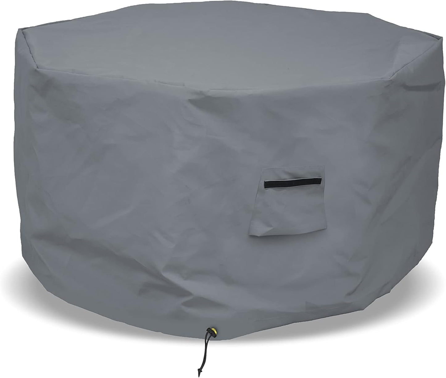 Octagon Fire Pit Cover 12 Oz Waterproof - 100% Weather Resistant Outdoor Fire Pit Table Cover with Air Pocket & Drawstring for Snug Fit (20" H x 42" D, Grey)
