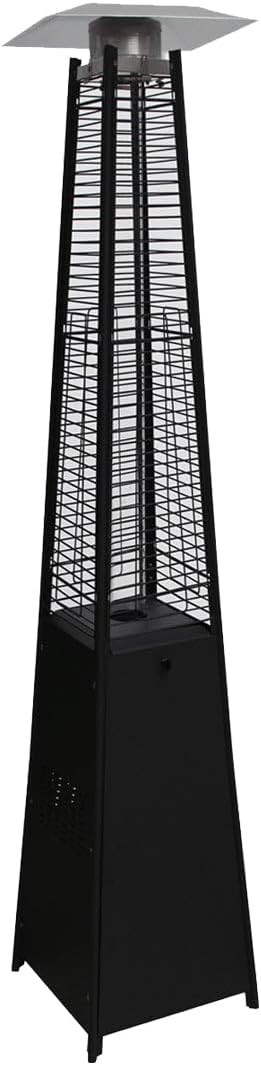 Blue Sky Outdoor Living 42,000 BTU Floor Standing 360° Pillar of Flame Gas Outdoor Patio Heater, 89" Pyramid Heater for Patios, Black