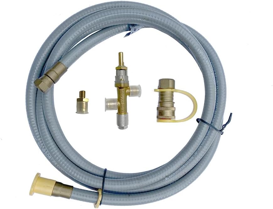 Modeno 40,000 BTUs Fire Pit Conversion Kit for Propane to Natural Gas Conversion Kit for Specific Models of Propane Fire Pits/Fire Tables Only, Includes 10 ft Hose and Brass Orifice
