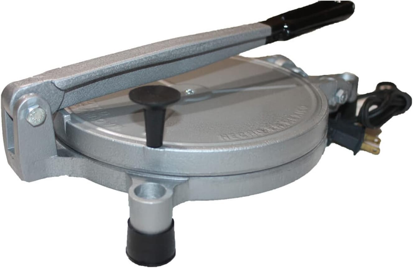 New Metallic Electric Tortilla Press Maker Chapati Machine 8" Flour Metal of Set