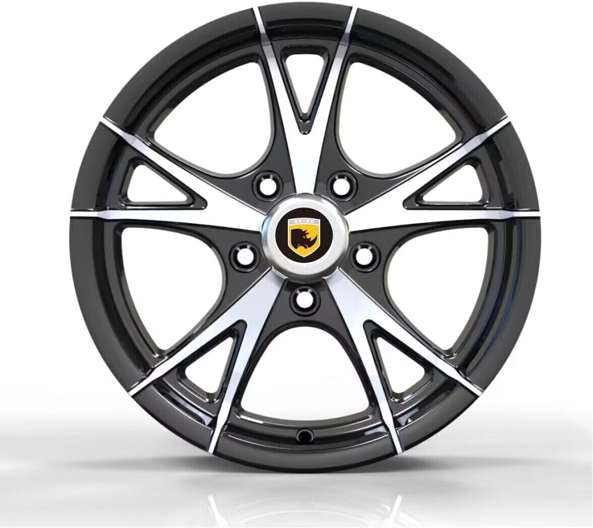 15x5, 5x4.5Aluminum Trailer Wheel Black Machine Faced 5Lug Trailer Rim