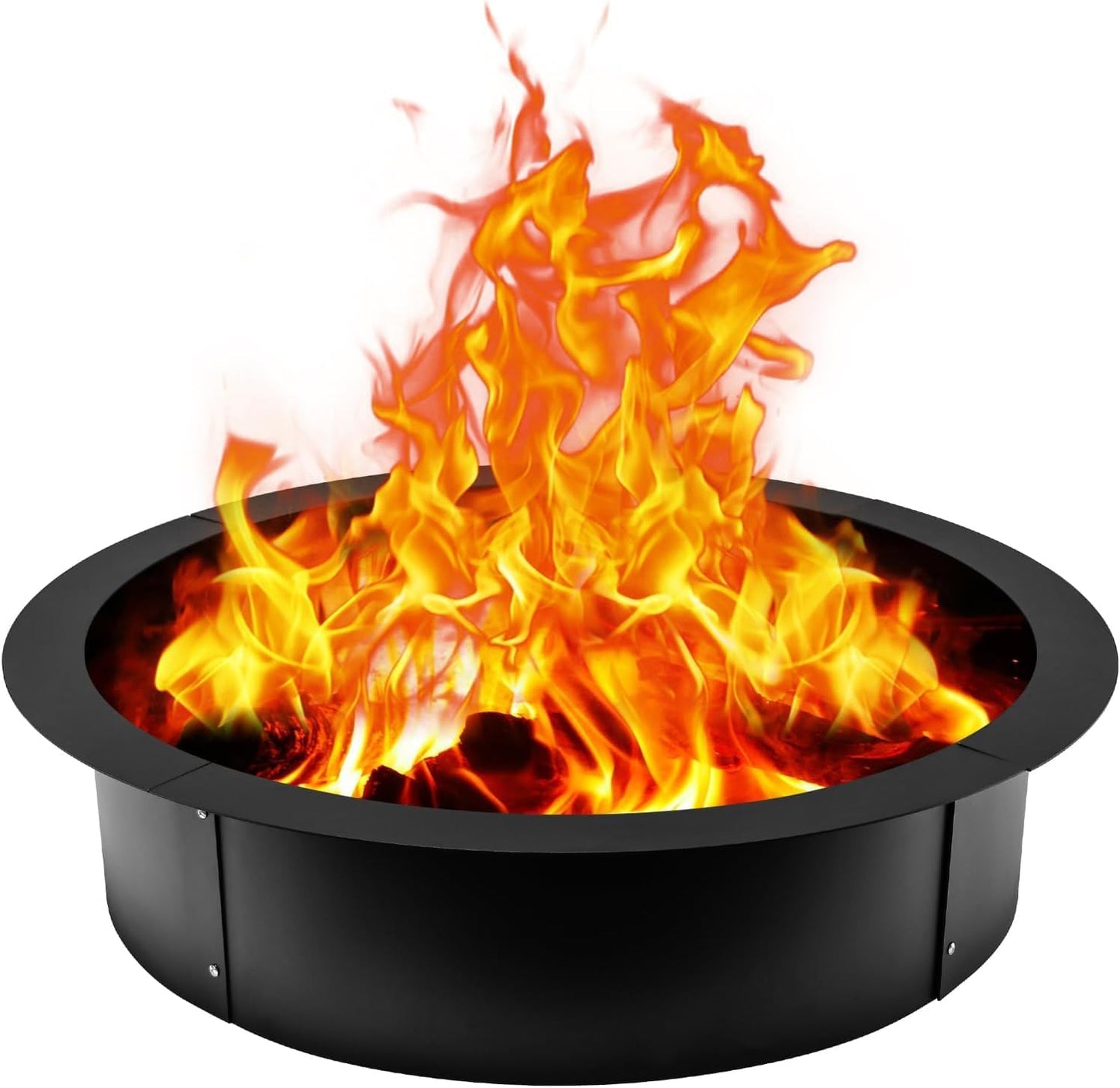 Migoda Fire Pit Ring Insert for Outdoor Wood Burning, Heavy-Duty Steel Firepit Liner for Above or In-Ground DIY Camping, Garden, Patio and Backyard Use