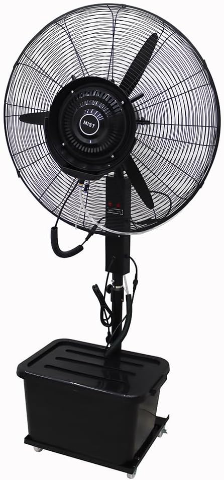 Electric Spray Misting Fan Industrial Humidification and Watering Misting Cooling Fan High Velocity Mister with 42L Water Tank, Three-speed Settings, 110V