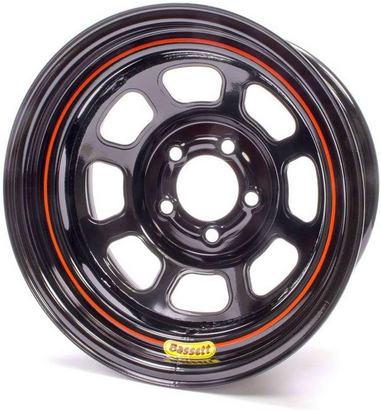 15x7 5x4.75 3.75in BS Black Rolled Wheel