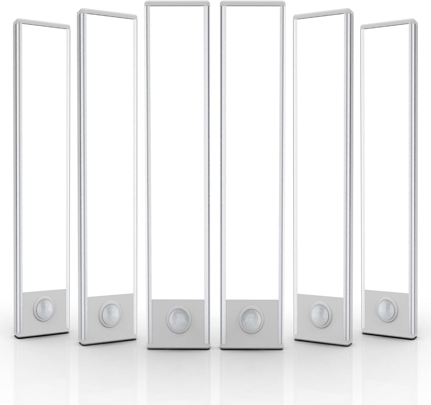 6 Pack Under Cabinet Lighting Wireless, 32 LED Rechargeable Battery Motion Sensor Light Indoor, Stick On Magnetic Closet Lights, Under Counter Lights for Kitchen, Stairs, White 8 in