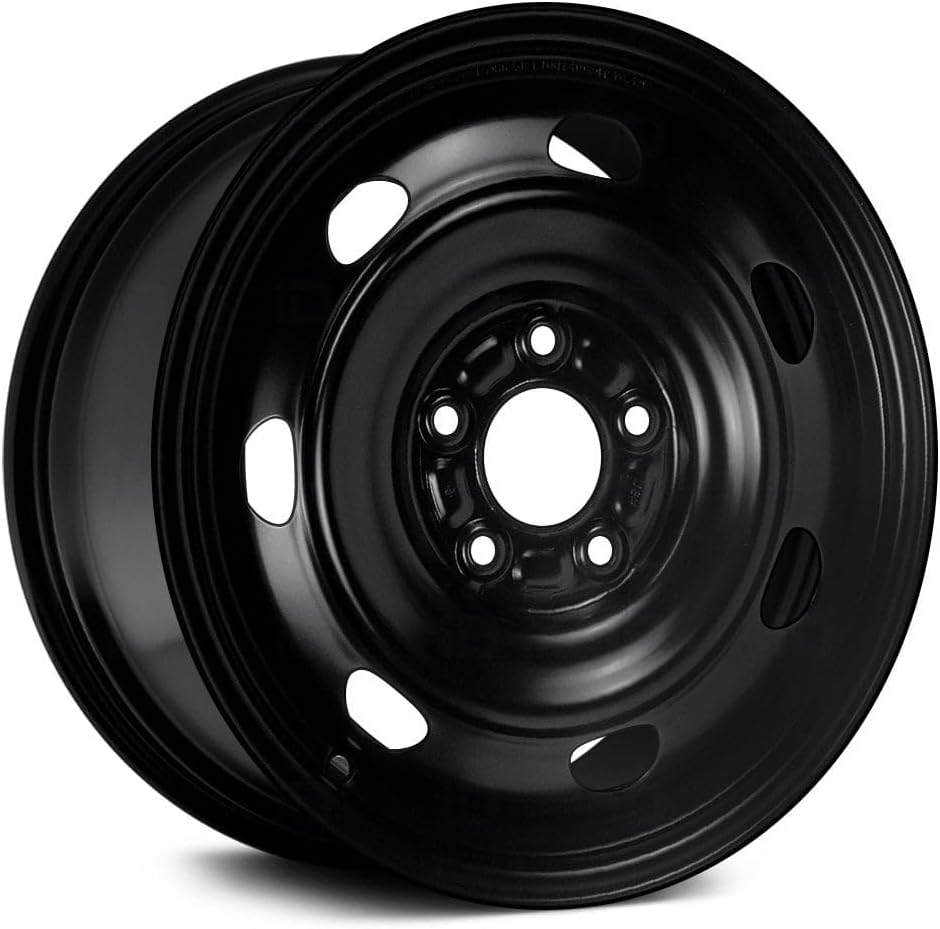 16x6.5 Inch Steel Wheel Rim 7-Hole Black Compatible With Mazda 6 2009-2013 - Exact Fit - Direct Replacement