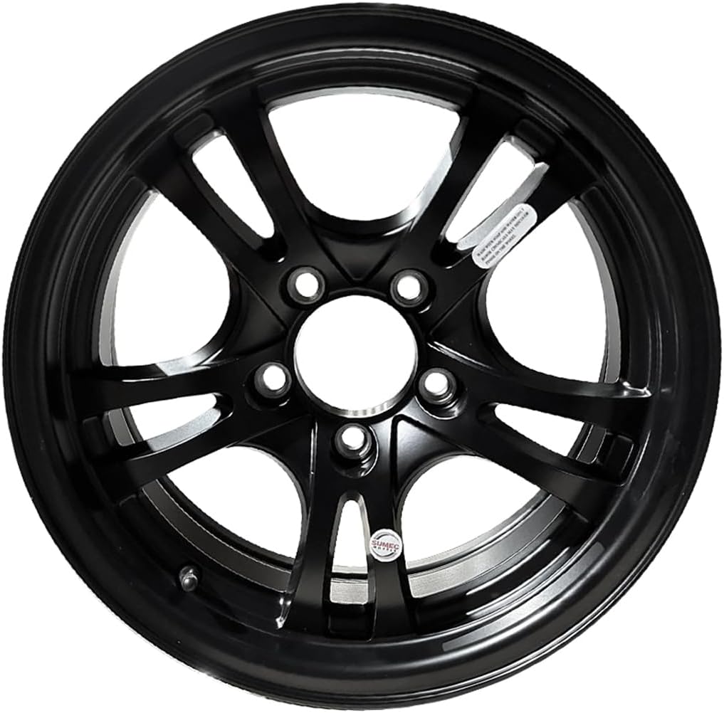 Generic 15x5, 5x4.5 Matt Black Fully Painted Aluminum Trailer Wheel