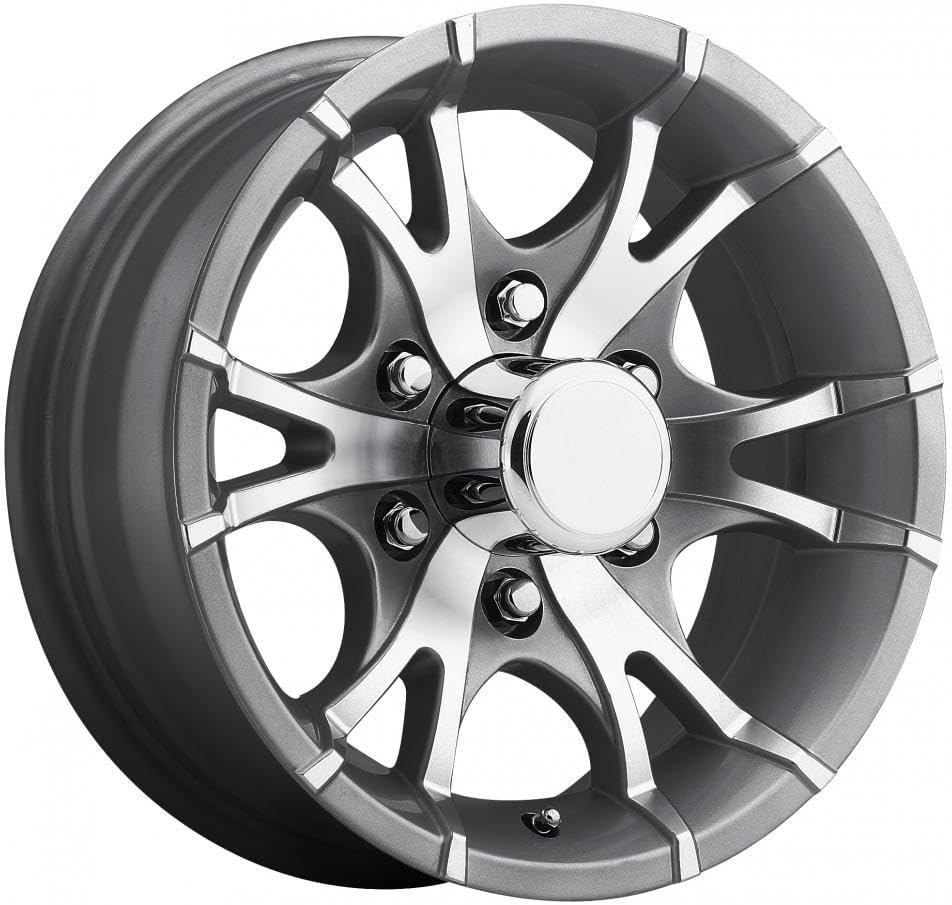15" Sendel T07 6-Lug Boat Camper RV Trailer Wheel Rim Grey Machined (QTY 1)