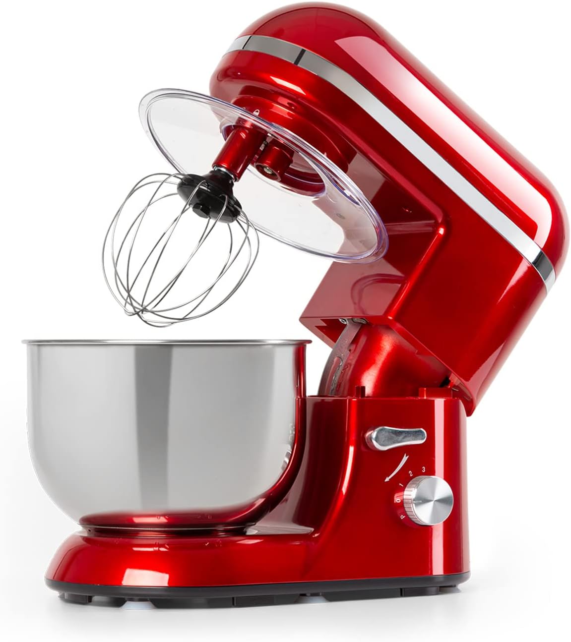 KLARSTEIN Bella Elegance Electric Stand Mixer, Grinder, Meat Mixer, Food Mixer, Dough blender, Beater, 1.3-gallon Stainless Steel Bowl, Easy Cleaning, 650W, 6 Speed Levels