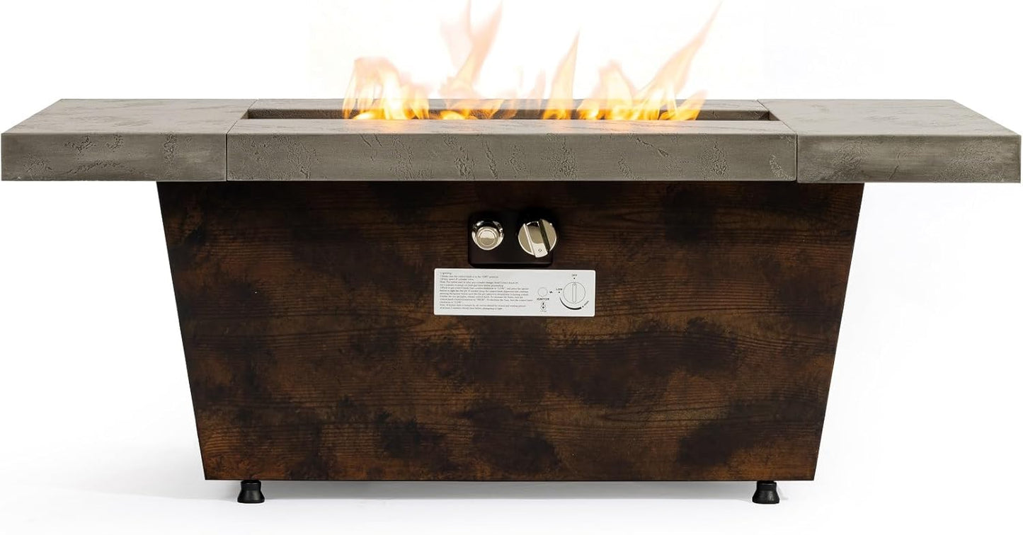 50,000 BTU Gas Fire Table Features All-Weather Construction and Stylish Heating for Patio Backyard and Garden Entertainment