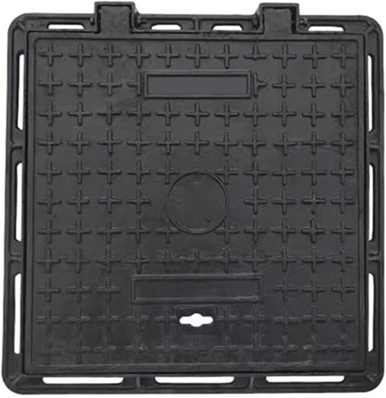 LYXXJRYBHD Cast Iron Manhole Cover, Septic Tank Lid with Frame, Heavy Duty Square Well Cover for Driveway Yard Pavement Drainage Use(27.5x27.5in\/70x70cm)