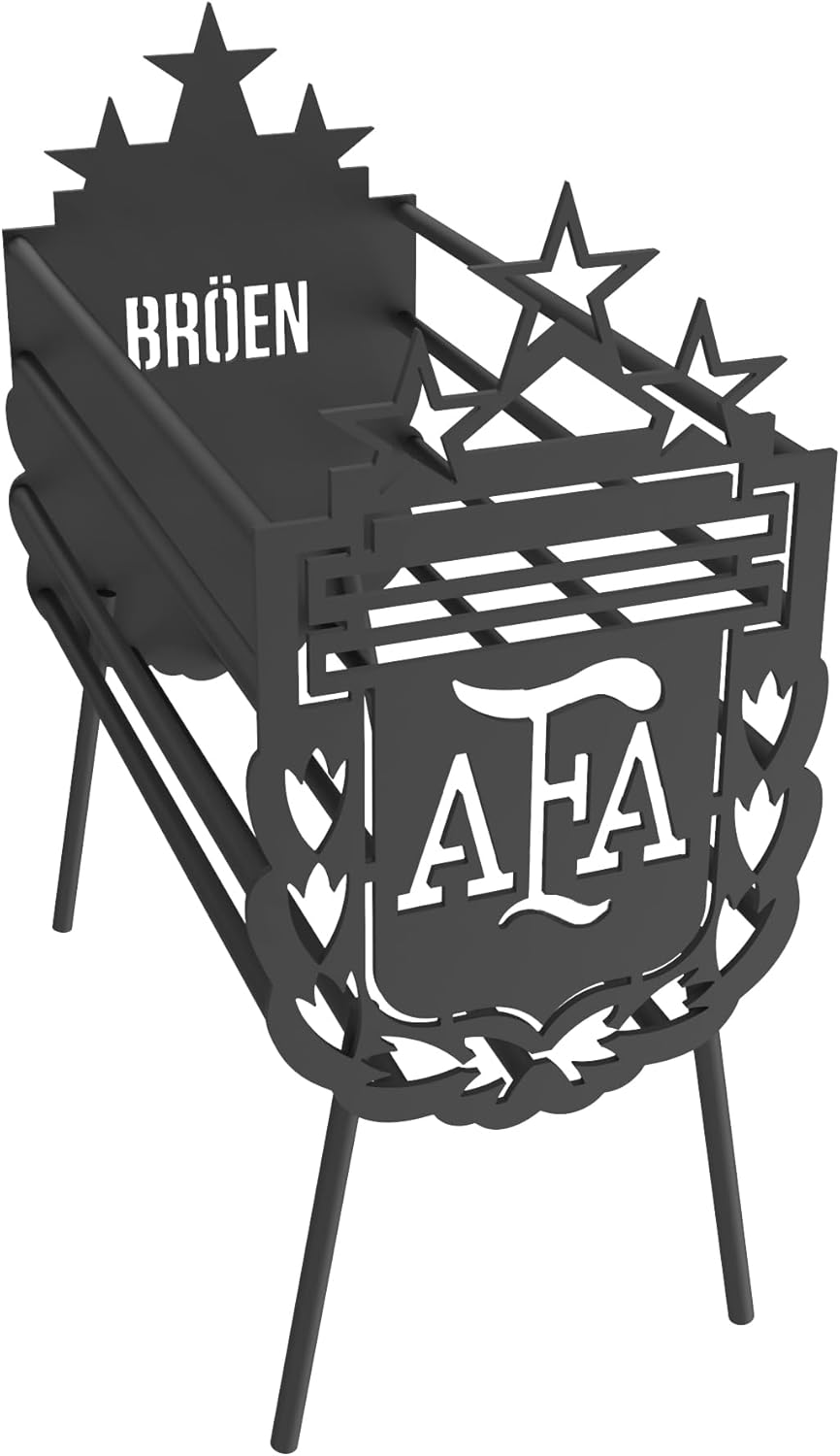 Argentinian-Style Firewood Brazier \u2013 Grill Accessory with Your Favorite Club\u2019s Emblem (AFA 3 Stars Firewood Brazier)