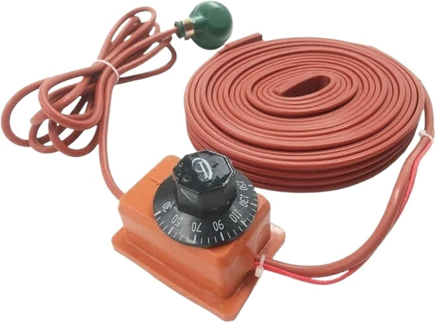 1pcs Knob Temperature Control 110V\/220V 15mm 1-10m Waterproof Flexible Silicone Heater Strip Belt Freeze Protection Pipeline(15x5000mm 400W,110V US Plug)