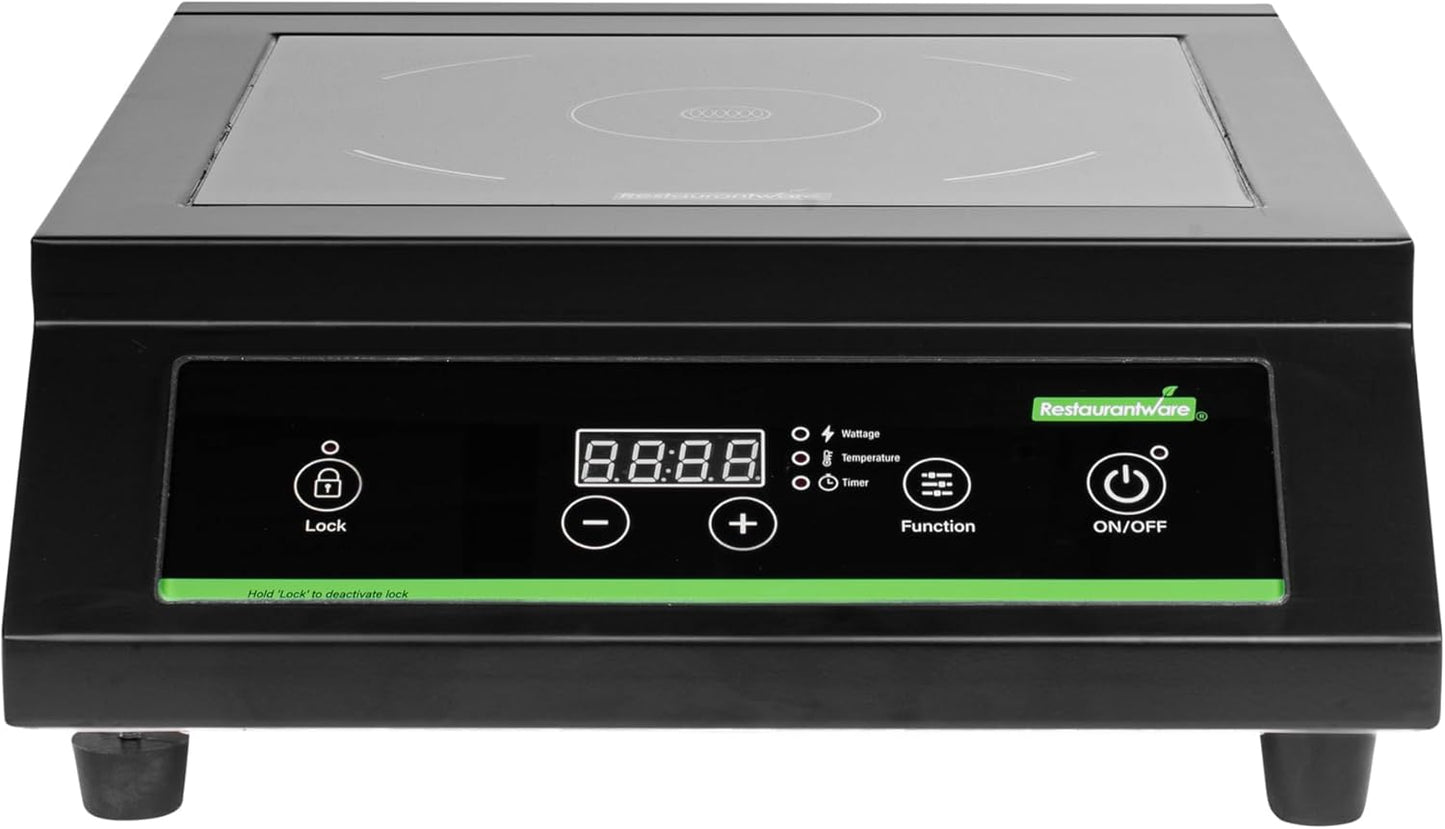 Restaurantware-Kitchen Tek 1800 W Induction Cooktop, 1 Electric Hot Plate With Sensor Touch - 140F To 465F, 10 Wattage Settings, Black Steel Countertop Induction Stove With Ceramic Plate, 120V
