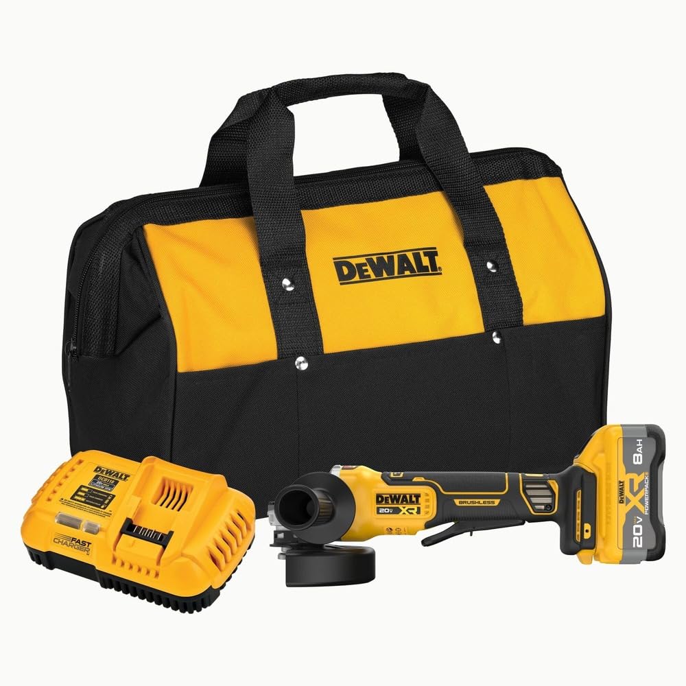 DEWALT 20V MAX XR Brushless Cordless 4-1/2 in. - 5 in. Angle Grinder Kit with XR POWERPACK (DCG410WW1)