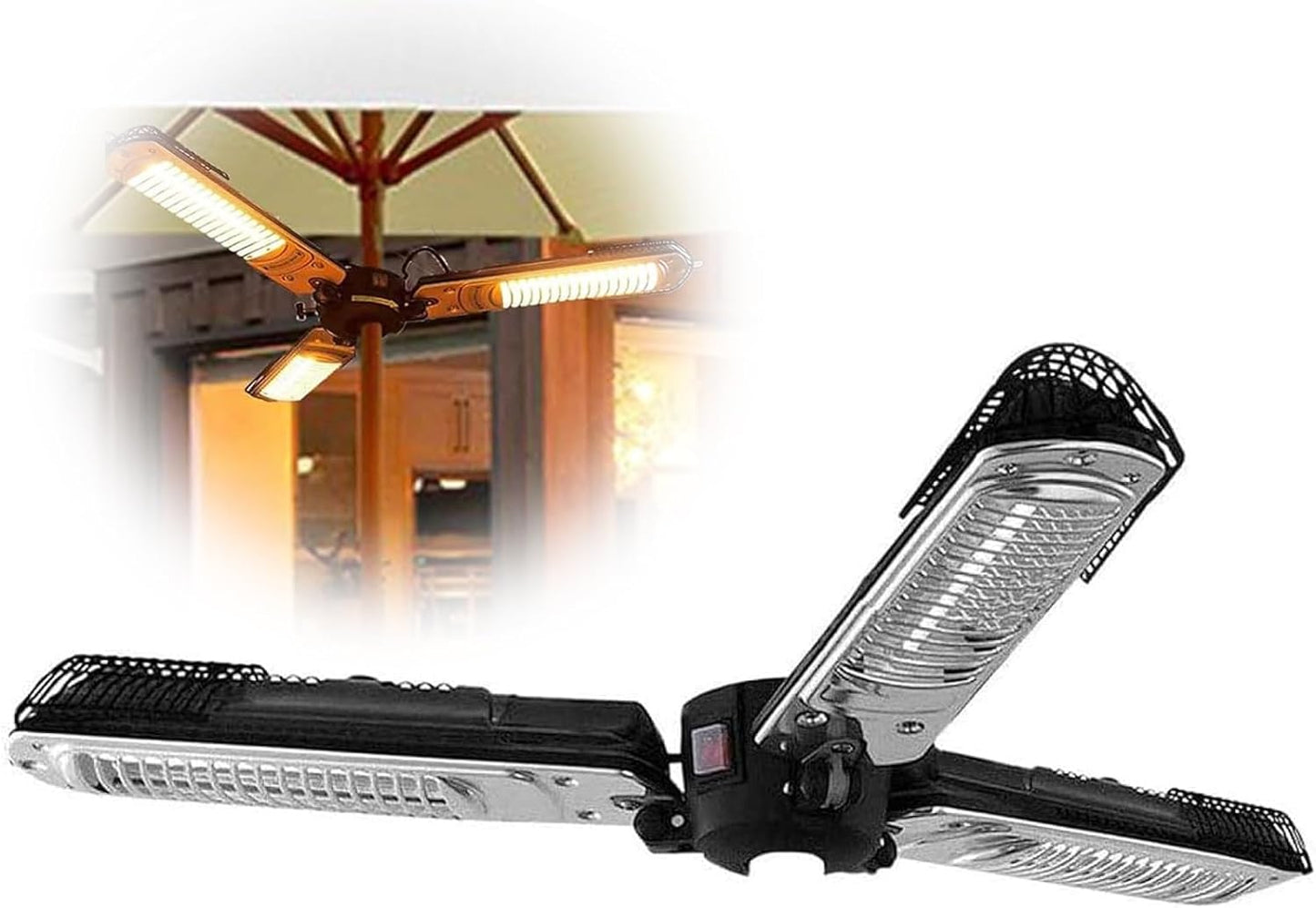 Outdoor Patio Electric Heater, 1500 Watt Infrared Space Umbrella Waterproof, Suitable for Garden and Commercial Use