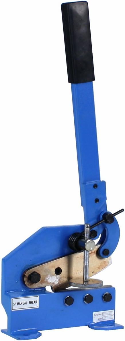 Erie Tools 5" Benchtop Manual Plate Shear – Cuts Sheet Metal, Rebar, Carbon Steel, Round Stock – Heavy-Duty Hand Plate Cutter