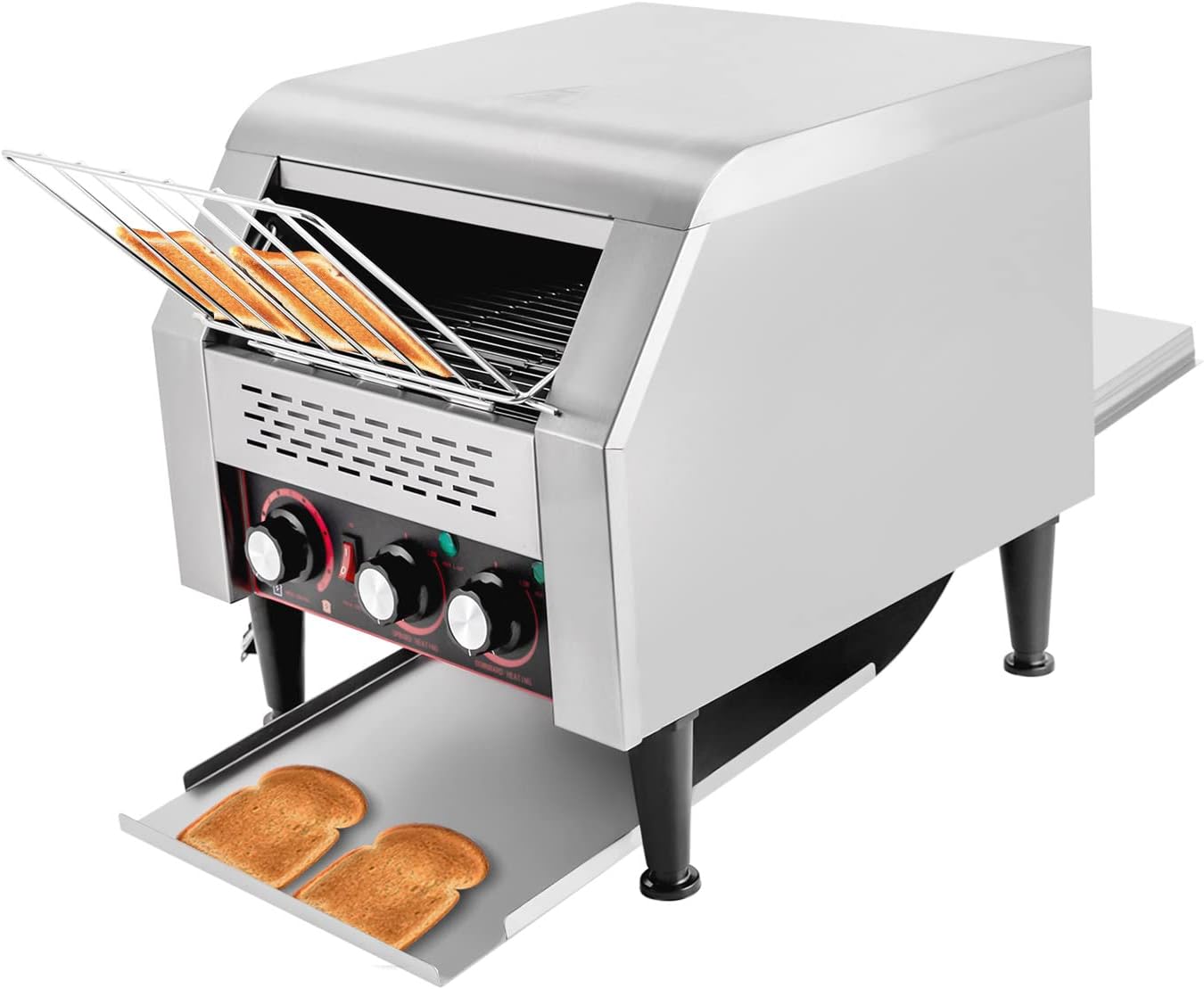Electric Conveyor Toaster 2200 W Commercial Toasters Home Countertop Conveyor Oven 7-Speed Adjustments Toasting Maker for Bun Bread Commercial Toasting(300pcs/Hour)