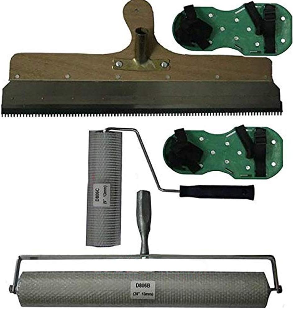 Epoxy Floor Paint Roller Blade Spike Rake Construction Tools Cement Self-Leveling Tool Kit Epoxy Roller Flooring Tools Remove Bubbles (Tool Kit)