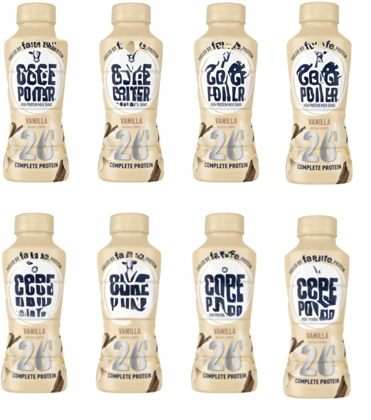 Fairlife, Core' Power' 26 Gram Protein Shakes, Vanilla 8 Pack 26 gram, 14 fl bottles