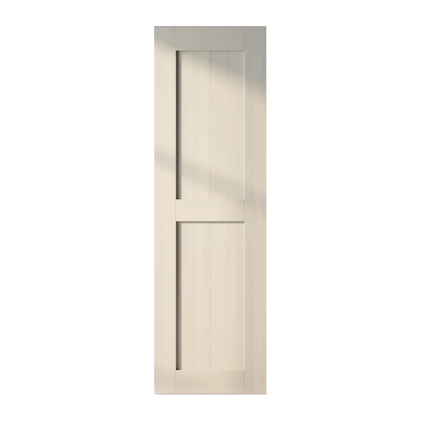 HOMACER 26-in x 84-in Tinsmith Gray Mid-Bar Pine Wood Solid core Single Barn Door (Hardware Not Included)