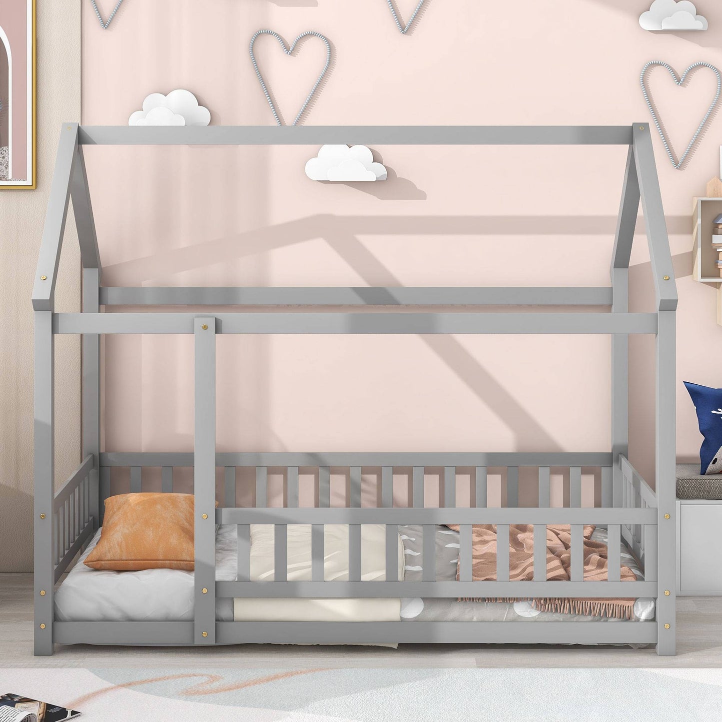 Yiekholo Grey Grey Toddler Bed