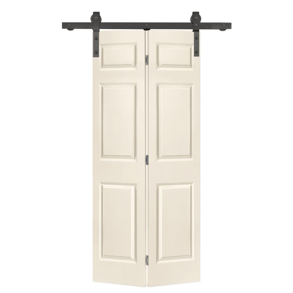 CALHOME 30-in x 80-in Beige MDF Hollow core Single Barn Door (Hardware Included)