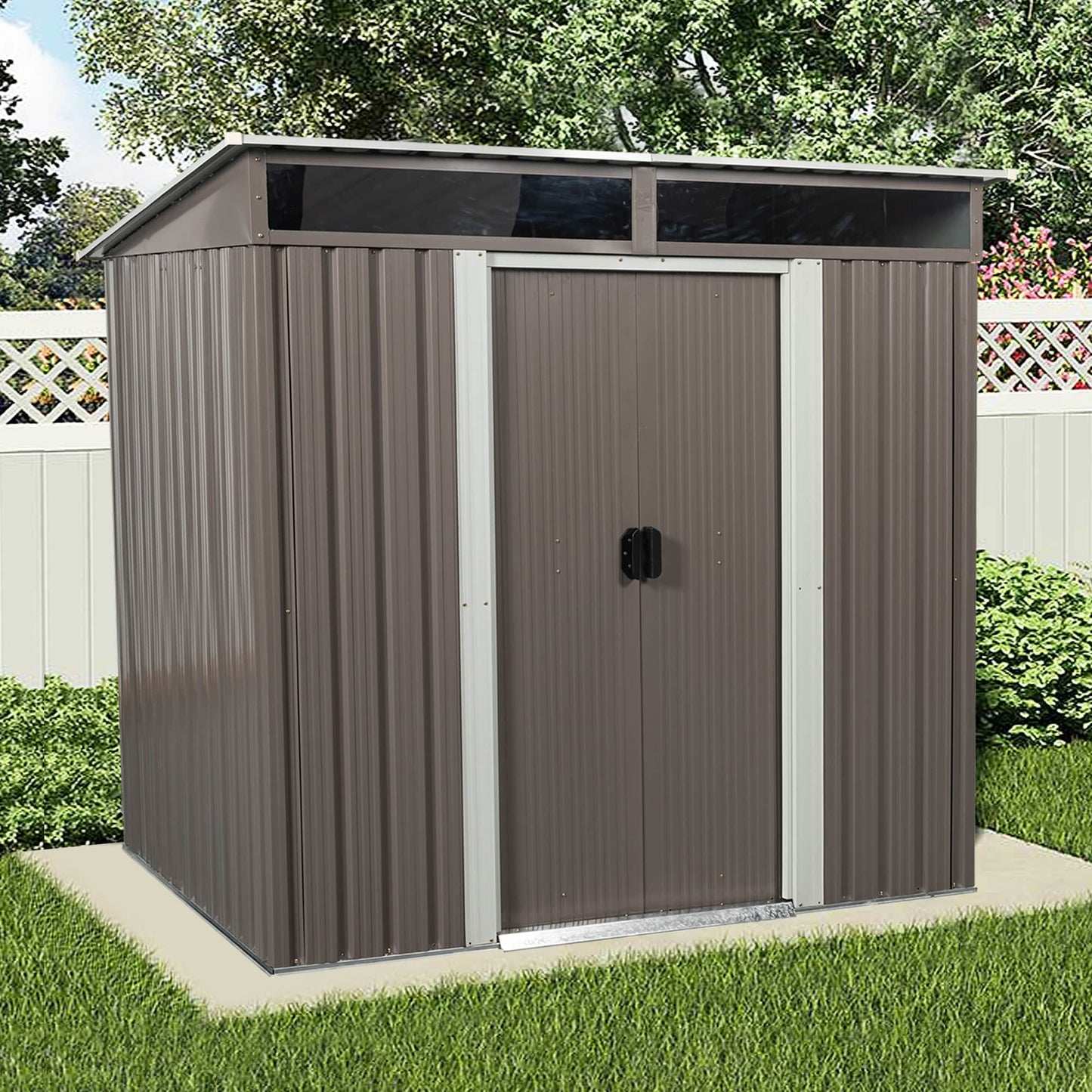 WELLFOR 6-ft x 5-ft GA Horizon Galvanized steel Storage Shed