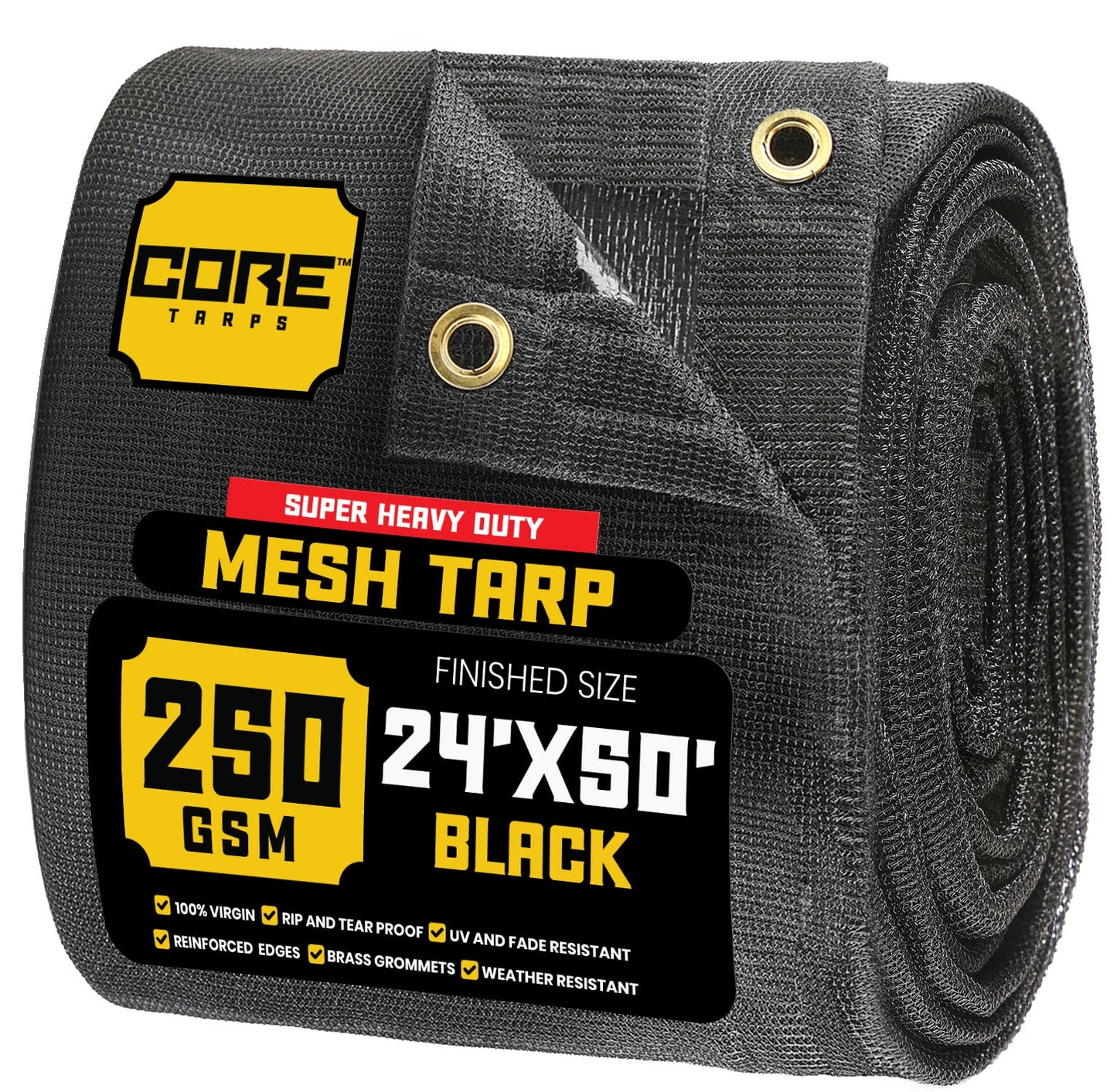 Core Tarps 24-ft x 50-ft Black Commercial Polyethylene