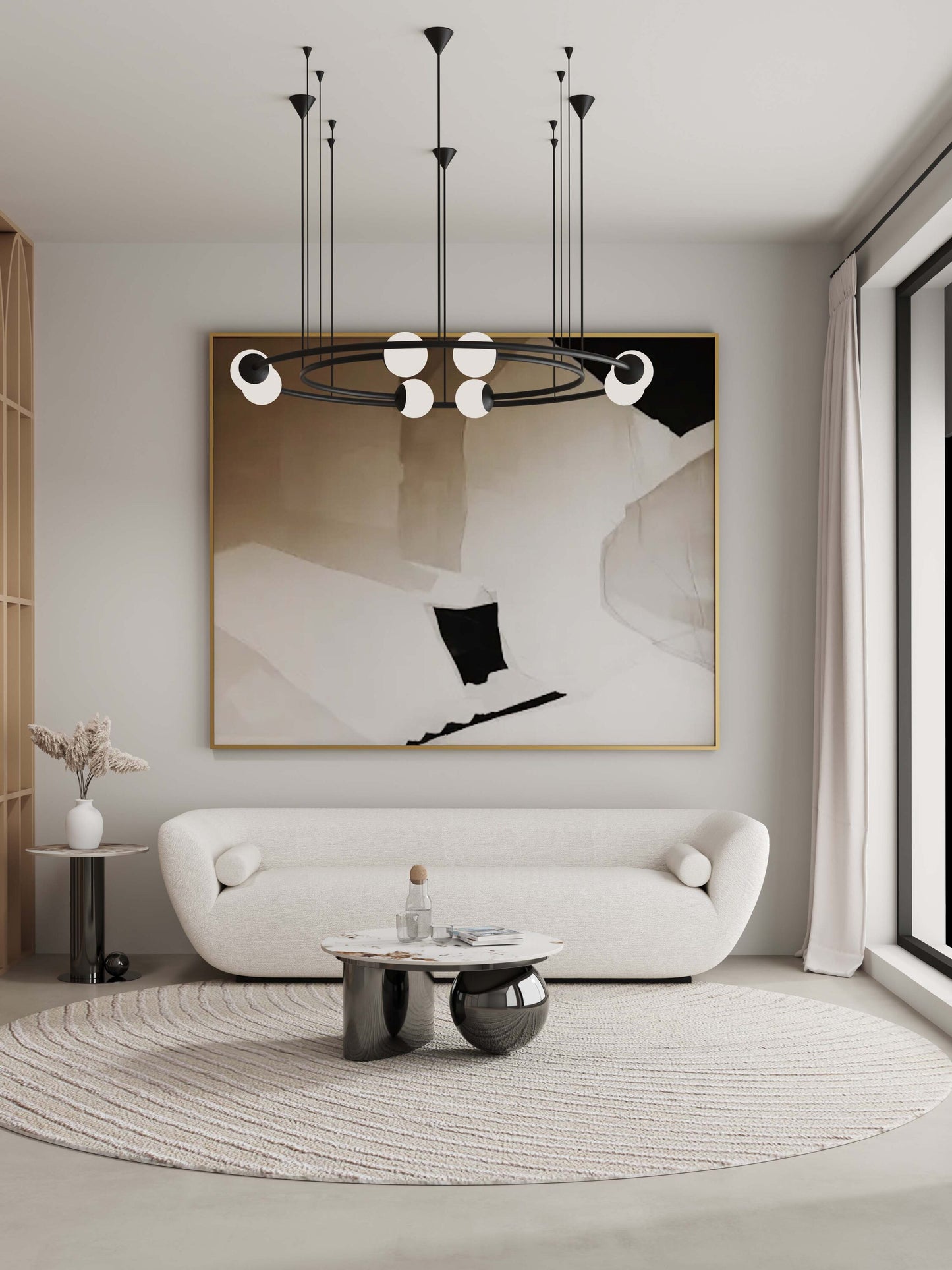 Manhattan Comfort Modern 4 -Piece Black Living Room Set