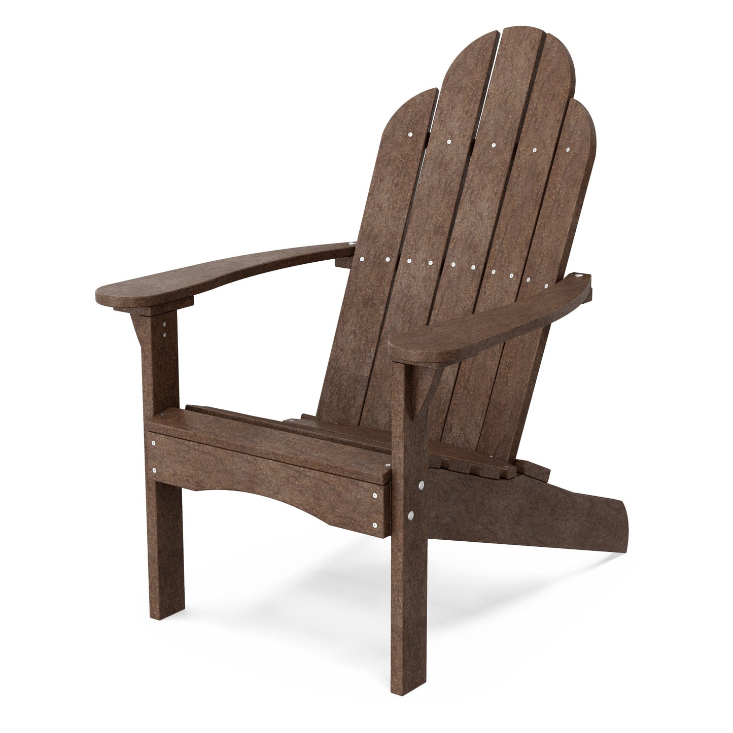 Wildridge Classic Tudor Brown HDPE Frame Stationary Adirondack Chair with Slat Seat