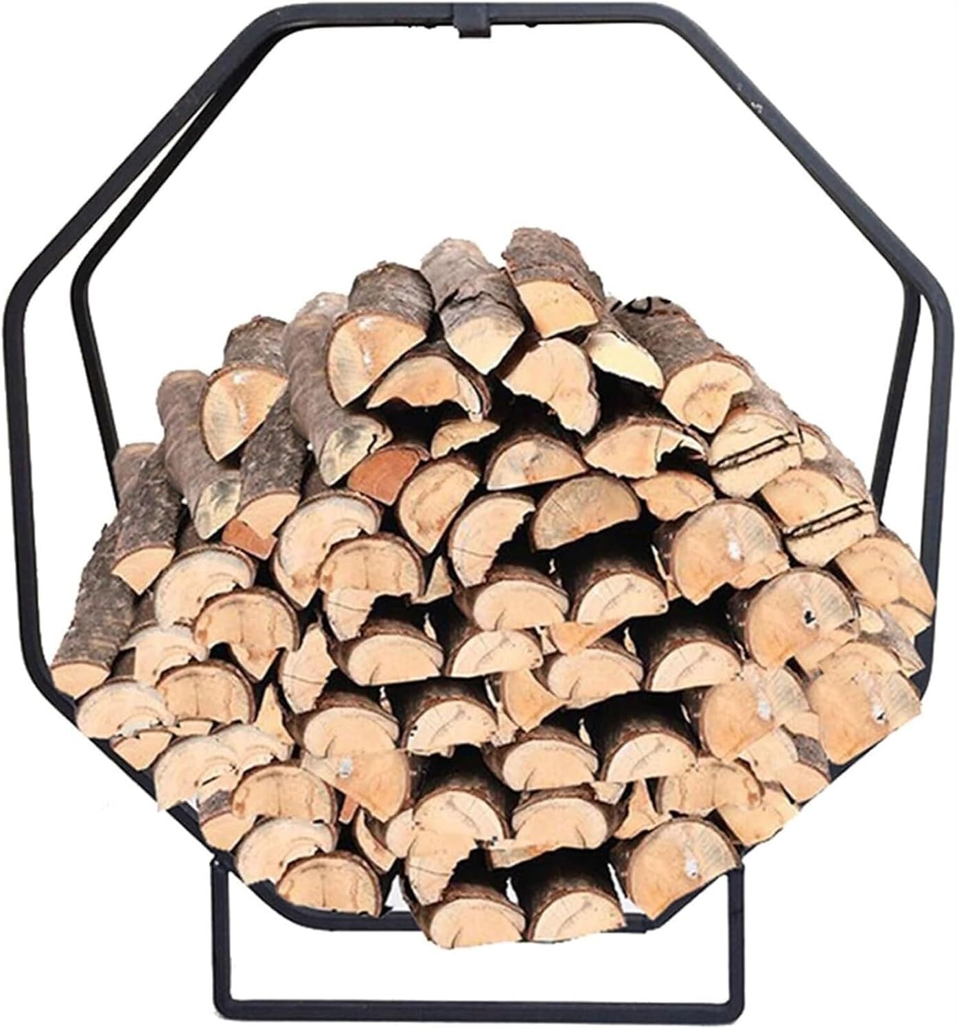 OREKPOT Firewood Log Holder,Outdoor Firewood Racks Black Farmhouse Firewood Rack Holder, Indoor Outdoor Log Storage Rack for Yard Patio Wood Shed, Outskirts Small Log Wood Stand ,Black L35x80cm