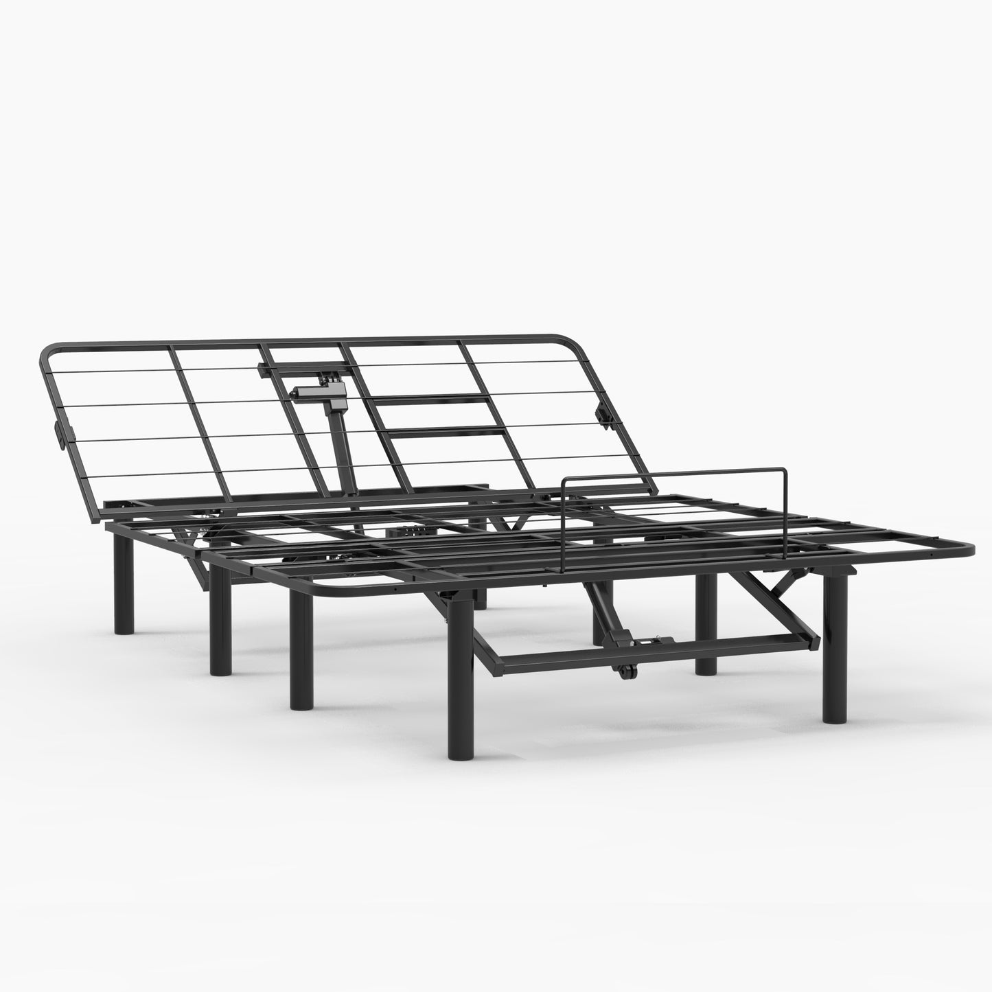 Kahomvis Queen Black Metal Adjustable Bed