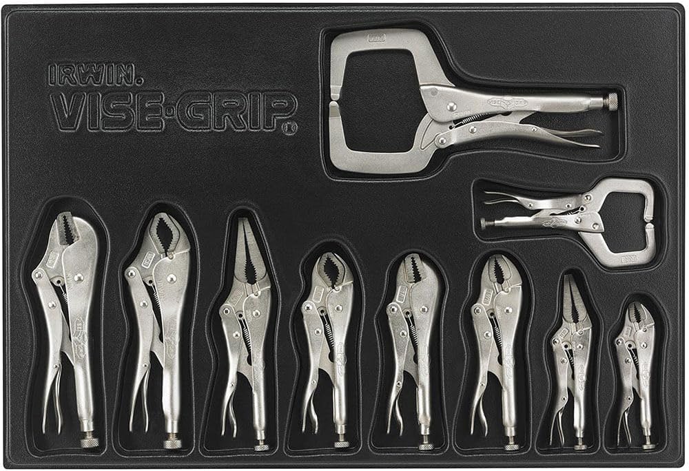 IRWIN Tools VISE-GRIP Original Locking Tool Set with Tray, 10 Piece, 1078TRAY