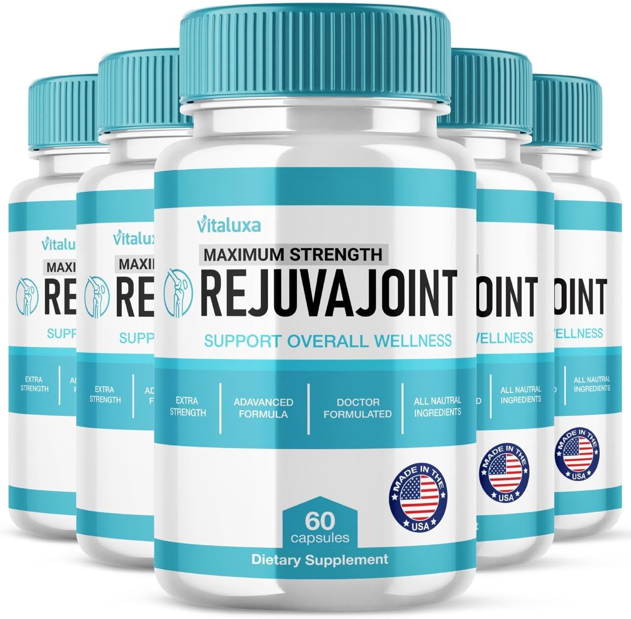 (5 Pack) Rejuva Joint, RejuvaJoint Supplement Pills Advanced Formula Maximum Strength Support, Rejuvenate Rejuv Capsules All Natural Ingredients Overall Health Wellness Dr Approved Reviews (300 Ct)