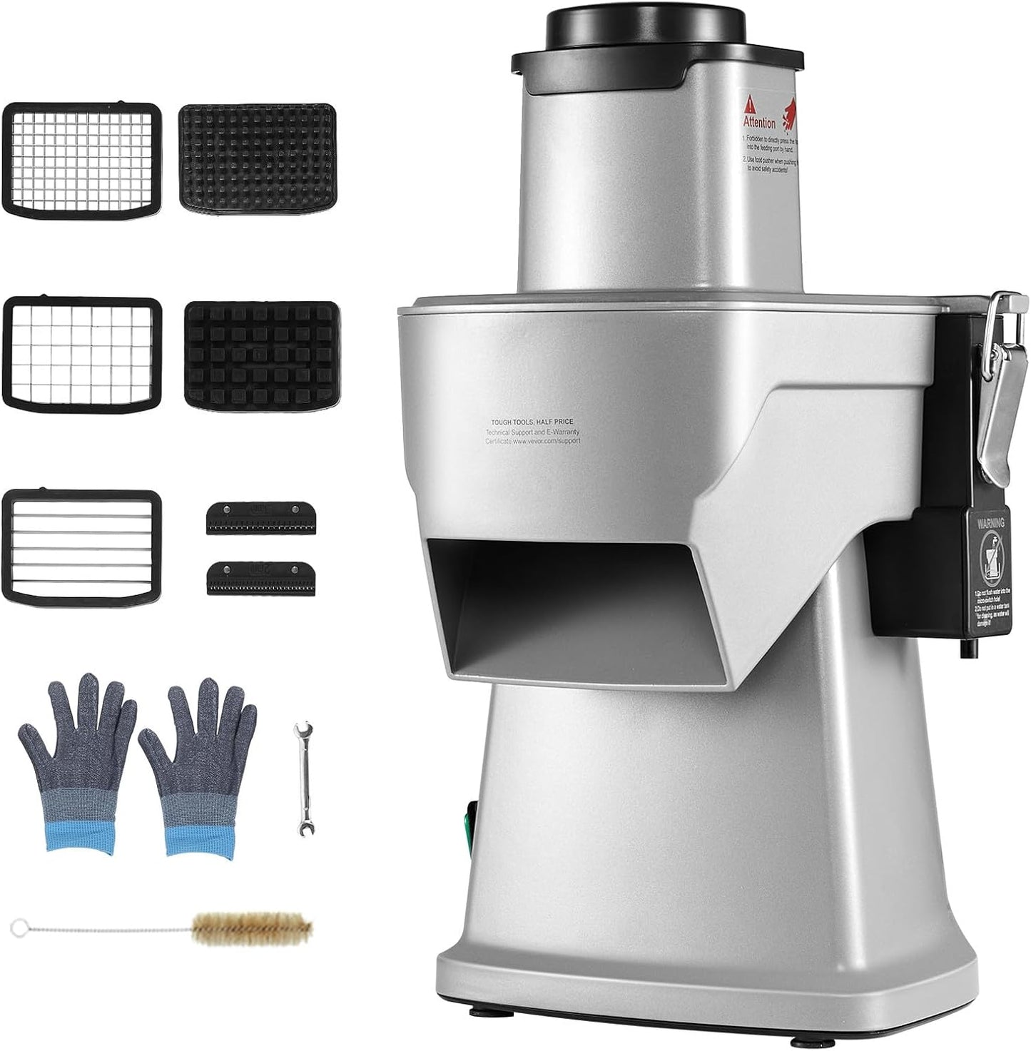 Happybuy 200W Electric Vegetable Slicer, 4-in-1 Multifunctional Food Cutter, Shred, Dice, Slice, for Home & Commercial Use