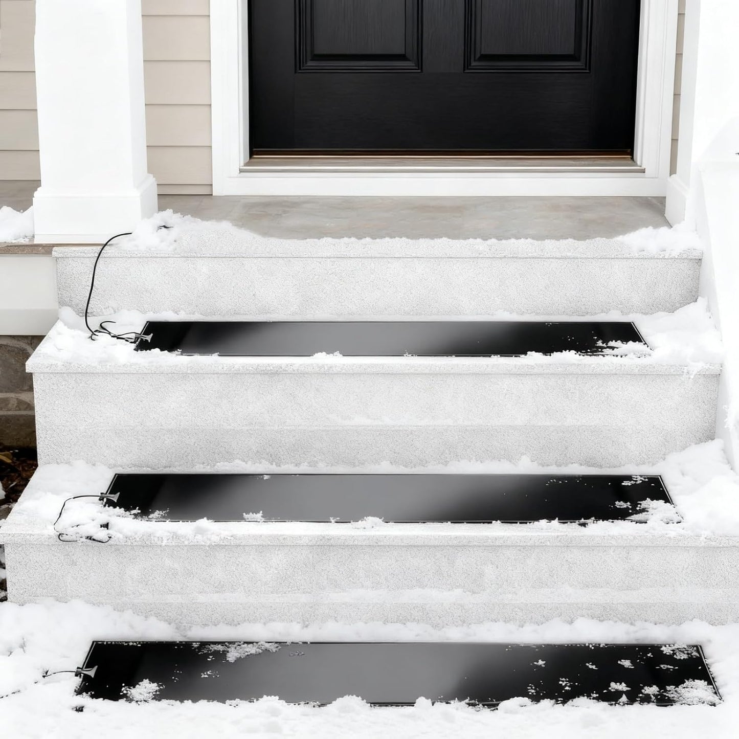 Snow Melting Mat, 3 Pcs Outdoor Winter Heated Mat for Walkways, Non Slip Heating Entrance Pads, Heated Driveway Mats for Stairs Steps Doorways