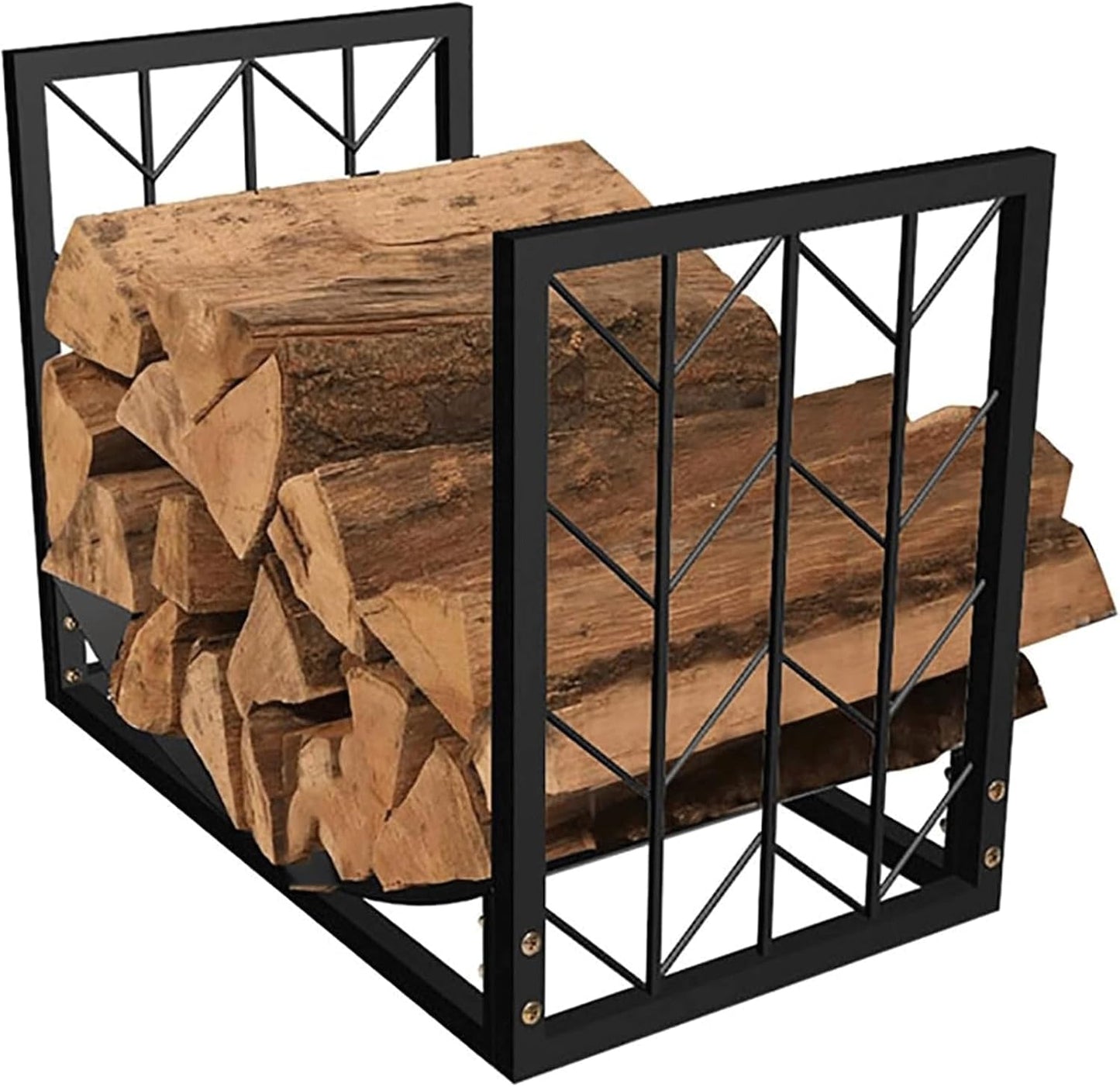 Heavy Duty Metal Firewood Storage Rack, Stackable Wood Storage Rack, Fireplace Wood Storage Rack, Firewood Storage Rack