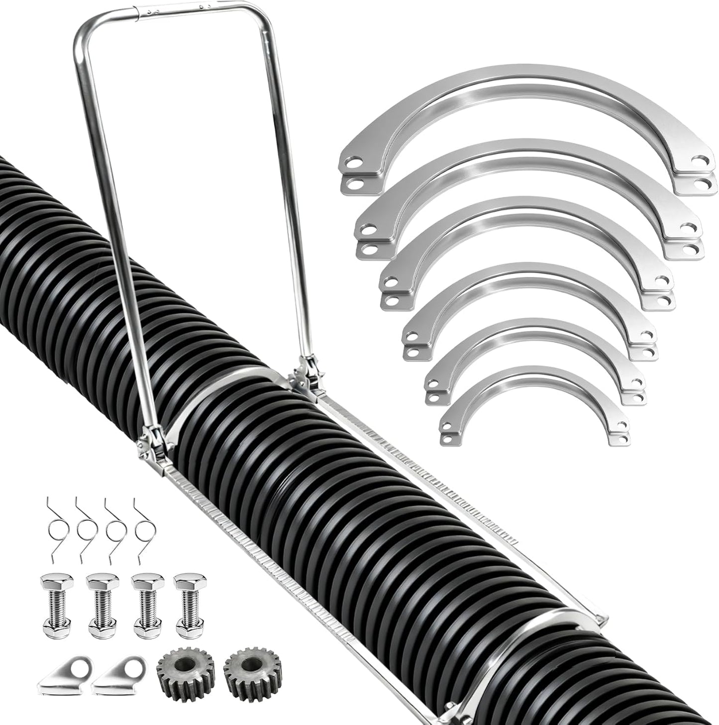 200–600mm HDPE Corrugated Pipe Tensioner Tool, Heavy Duty Manual Docking Pipeline Installation Tool, Universal HDPE Pipe Clamp for Drainage, Sewer & Construction Projects