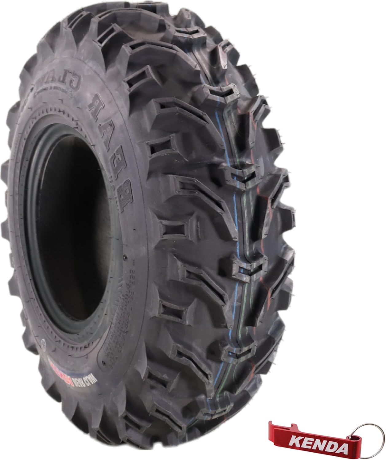 Kenda Bearclaw K299-23x7-10 Front Tire for All Terrain (ATV), UTV, and Side by Side (SxS) Vehicles - 6-Ply - Bear Claw 23x7x10 with Kenda Keychain