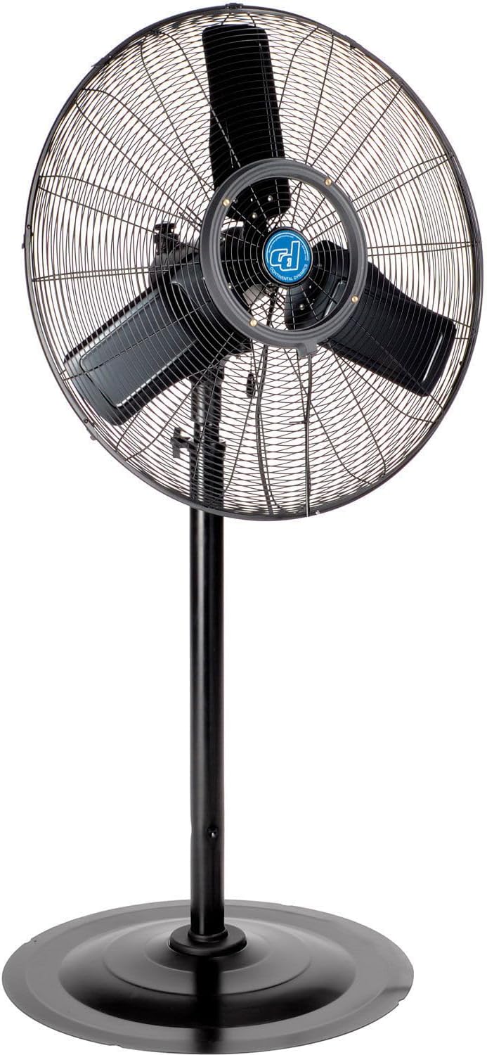 Continental Dynamics 30" Pedestal Misting Fan, Outdoor Rated, Oscillating, 7204 CFM, 1/7 HP