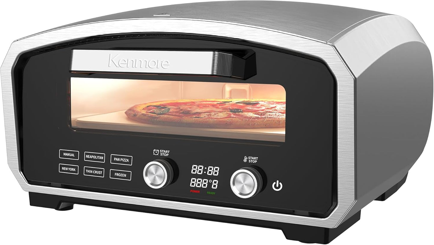 Kenmore indoor/outdoor pizza oven - countertop pellet electric portable ovens, horno para outside restaurant camping to grill solo 13 inch pizzazz