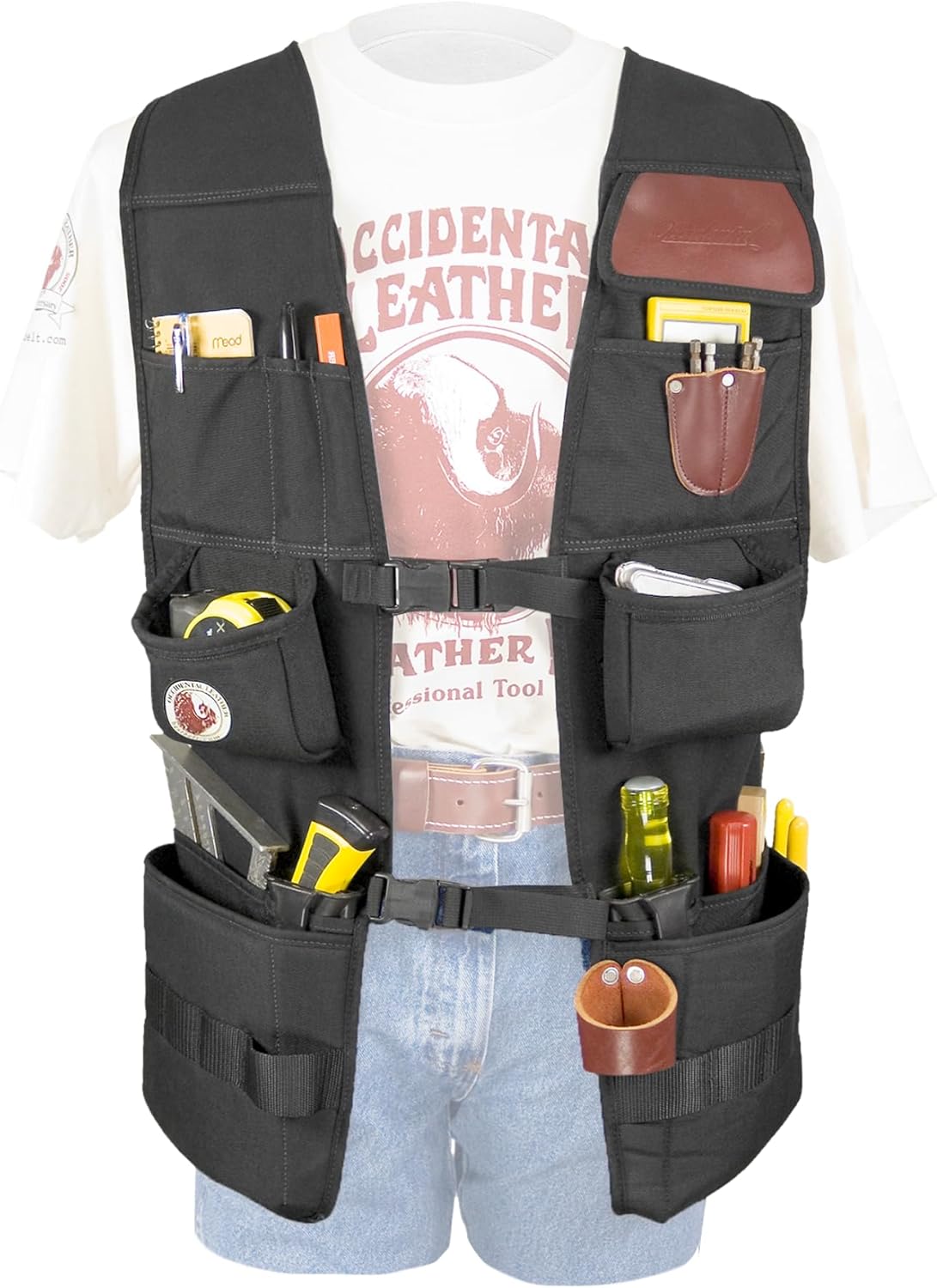 Occidental Leather OxyPro Work Vest - Left Hand - 28 Pockets & Tool Holders - One Size Fits Most - Made in USA